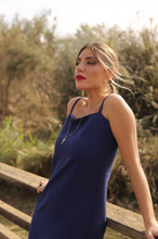 Cargar imagen en el visor de la galería, Vestido Philippa azul marino