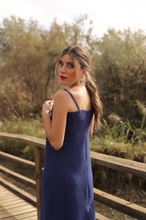 Cargar imagen en el visor de la galería, Vestido Philippa azul marino