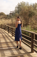 Cargar imagen en el visor de la galería, Vestido Philippa azul marino
